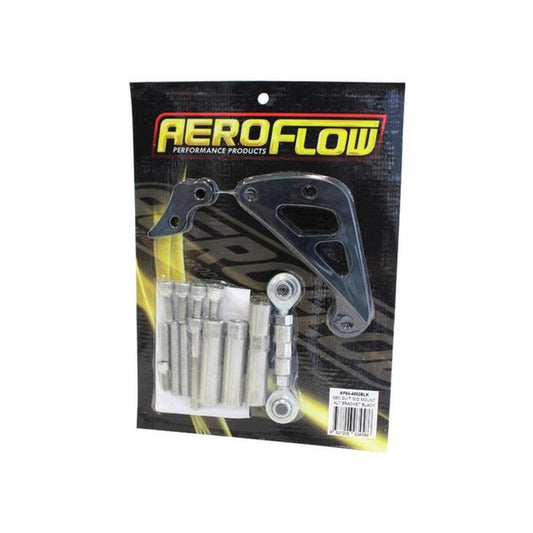 Aeroflow AF64-4002BLK Mid Mount Alt Brack D/Side Long Pump Black Fits SBC