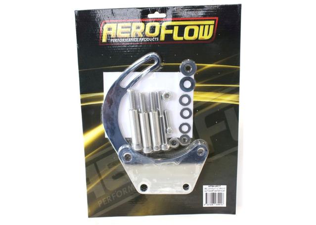 Aeroflow AF64-4017 Low Mount Alt Bracket Chrome With Short Water Pump Fits BB Chev