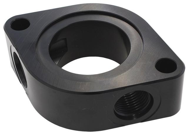 Aeroflow AF64-4051BLK Water Neck Spacer With 2 X -8ORB Aux Port Fits Chev
