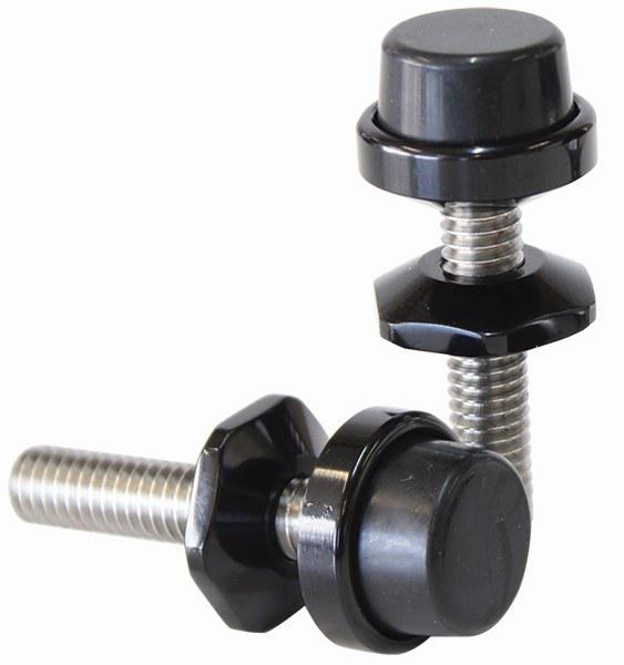 Aeroflow AF64-4101BLK Universal Billet Bonnet / Hood Adjusters 5/16"Unc Thread Pair