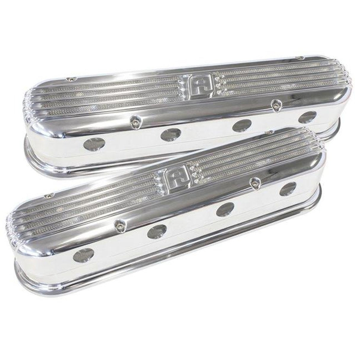 Aeroflow AF64-4110 Billet Retro Polished Valve Covers Fits Chev LS LS2 And LS3 Coil