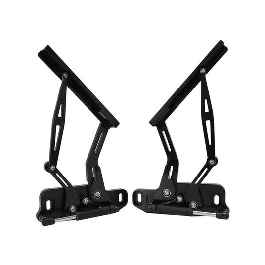 Aeroflow AF64-4122BLK Billet Bonnet Hinge Kit Black Fits HQ-WB Holden, LH-UC Torana