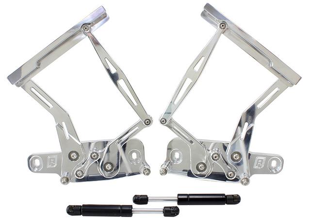 Aeroflow Billet Bonnet Hinge Kit Polish Fits Lc - Lj - Holden Torana