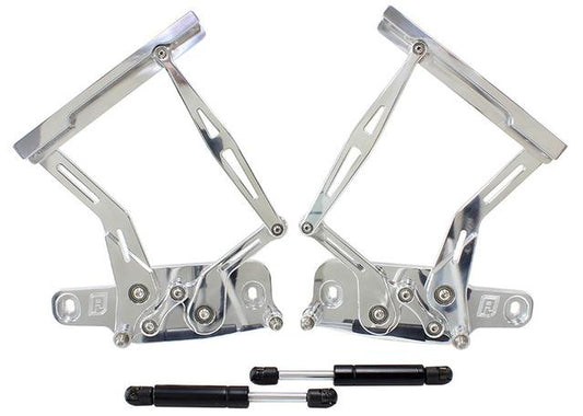 Aeroflow Billet Bonnet Hinge Kit Polish Fits Lc - Lj - Holden Torana