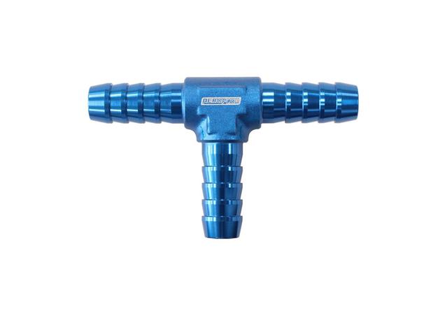 Aeroflow AF64-4201 Aluminium T Piece 4mm / 5/32" Blue Tee Piece AF64-4201