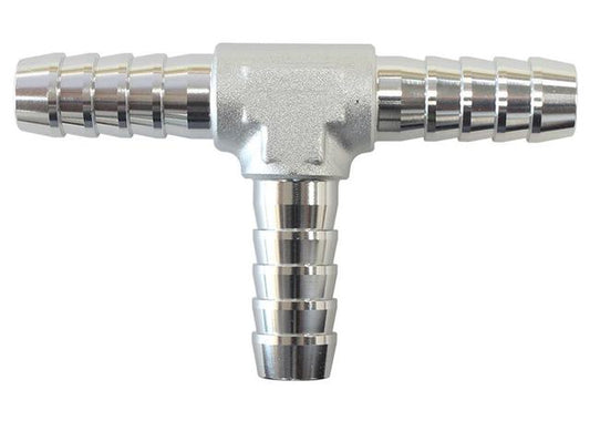 Aeroflow AF64-4200S Aluminium T - Piece 3mm / 1/8"Silver Tee Piece AF64-4200S