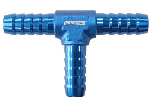 Aeroflow Aluminium T Piece 13mm / 1/2" Blue Tee Piece