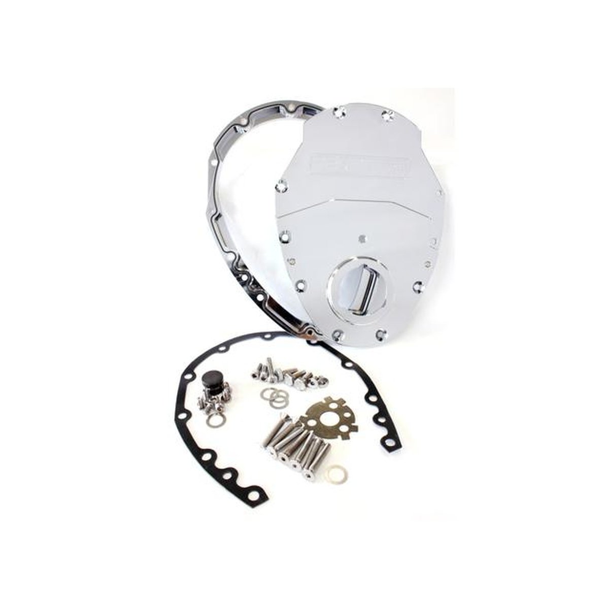 Aeroflow AF64-4350C 2 Piece Timing Cover Kit Billet Chrome Fits 350 Chev