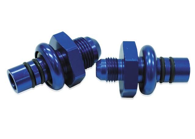 Aeroflow AF64-4356 EFI Regulator Adapter -6AN With .435" Shank Blue Suits Ford
