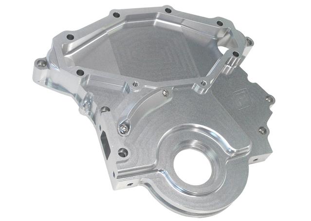 Aeroflow AF64-4358S Billet Timing Cover Silver Fits Holden 304 308