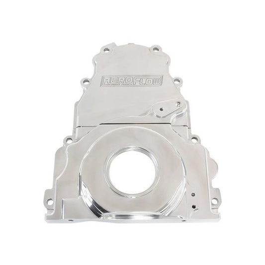 Aeroflow AF64-4361P Billet 2 Piece Timing Cover Polished Fits Holden / Chev LS