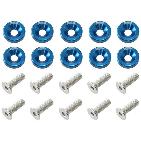 Aeroflow Billet Dress Up / Fender Bolt Blue (10 Pack) AF64-4365