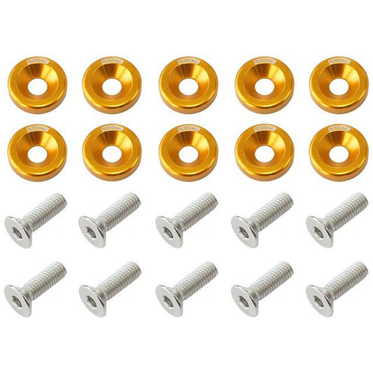 Aeroflow Billet Dress Up / Fender Bolt Gold (10 Pack) AF64-4365G