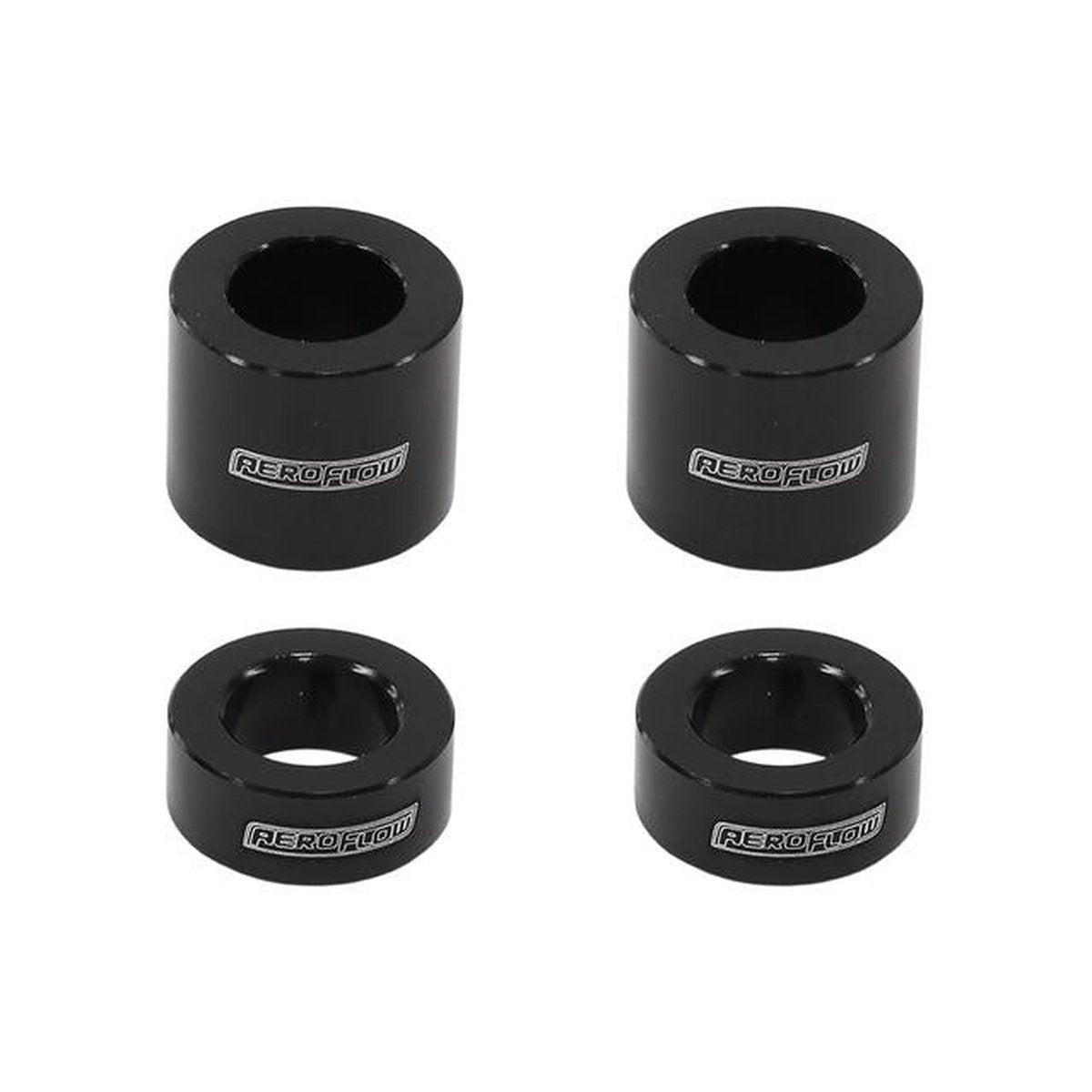Aeroflow Billet Bolt Spacers Black M10 3/8" 4 Pack
