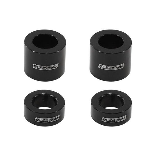 Aeroflow Billet Bolt Spacers Black M10 3/8" 4 Pack