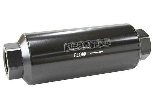 Aeroflow AF66-2043BLK-40 Pro Filter 40 Micron Black Female -12 ORB 2.4"x7"