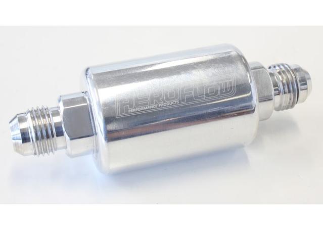 Aeroflow AF66-2052P Filter 40 Micron Polished-6AN 1.25"x3"