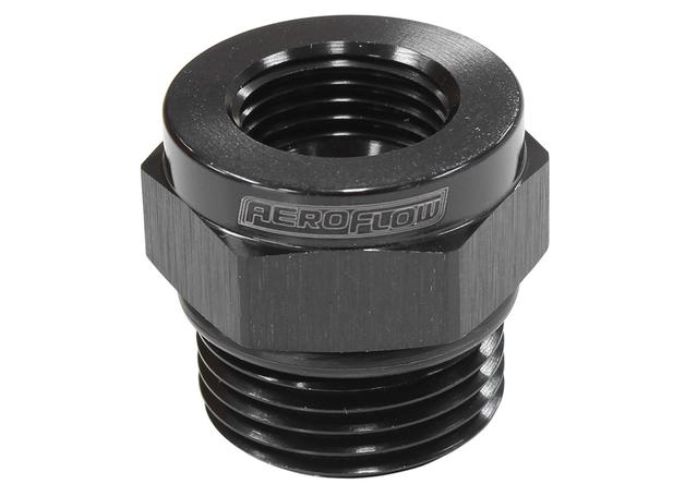 Aeroflow AF661-10BLK Temperature Probe Adapter -10ORB To 5/8"-18 Temp Probe