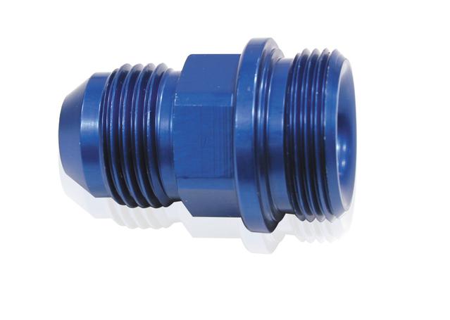 Aeroflow AF700-06 Holley Inlet Fitting -6AN Blue 7/8" X 20 To -6AN Short