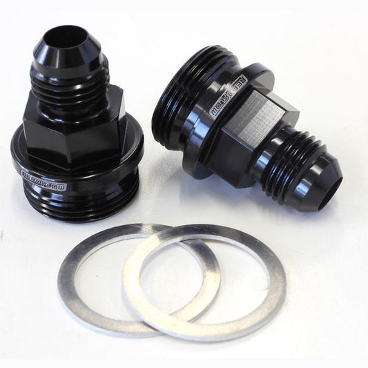 Aeroflow AF700-06BLK Holley Inlet Fitting -6AN Black 7/8" X 20 To -6AN Short
