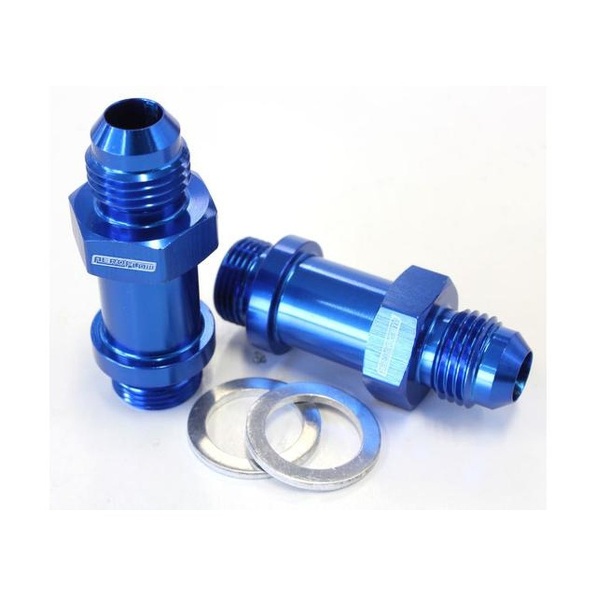 Aeroflow AF701-06-L Bg / Demon Inlet Fitting -6AN Blue 9/16" X 24 To -6AN Long