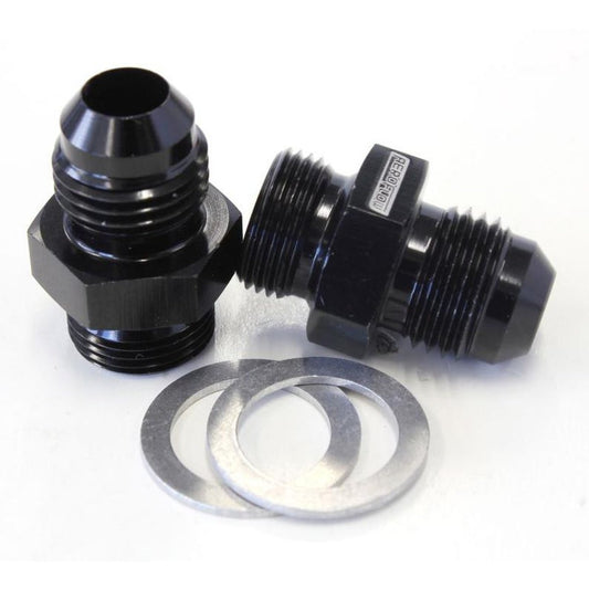 Aeroflow AF701-06BLK Bg / Demon Inlet Fitting -6AN Black 9/16" X 24 To -6AN Short