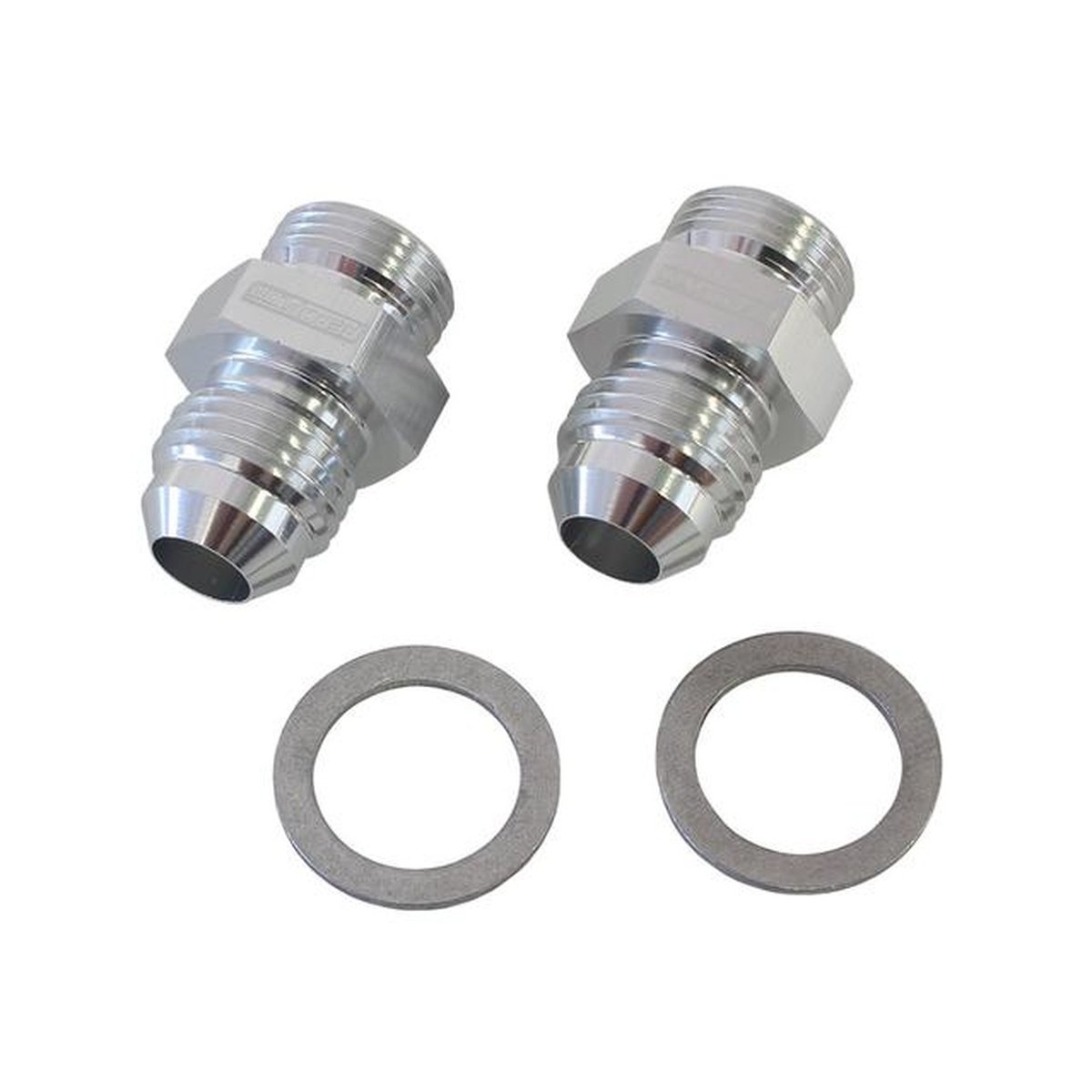 Aeroflow AF701-06S Bg / Demon Inlet Fitting -6AN Silver 9/16" X 24 To -6AN Shor