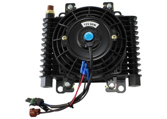 Aeroflow Competition Oil & Transmission Cooler 10 x 7-1/2" W/ 80w FAN & Switch 1/2 NPT