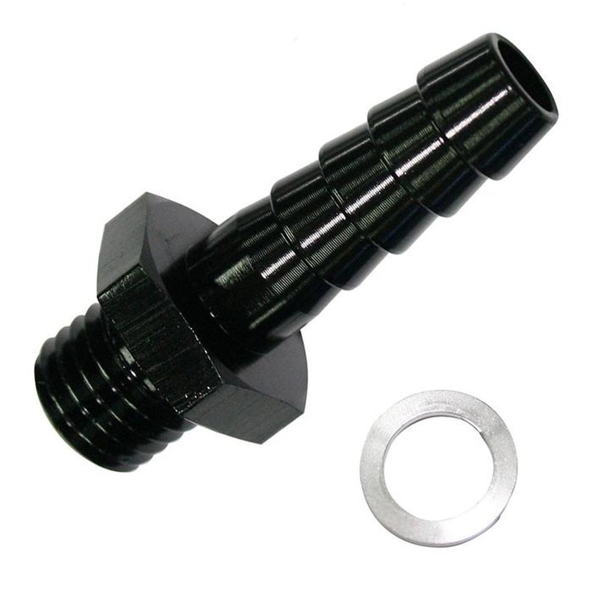 Aeroflow AF731-02BLK Metric M12x1.5mm To 3/8 Barb Black Male