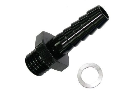 Aeroflow AF731-03BLK Metric M12x1.5mm To 1/2 Barb Black