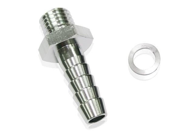 Aeroflow AF734-03S Metric M18x1.5mm To 5/8 Barb Silver Male