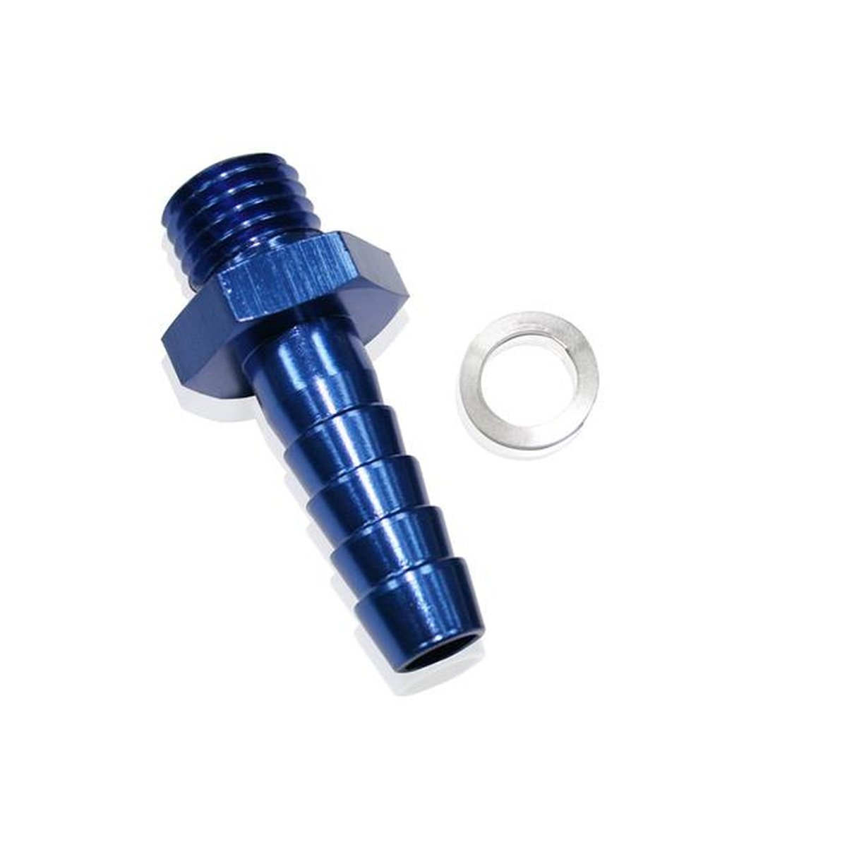 Aeroflow AF746-01 Metric M14x1.5 To 8mm Barb Blue Use With 49-1015 Pump