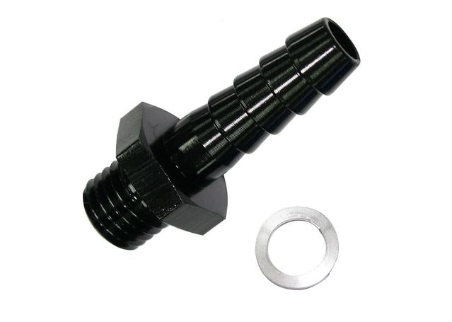 Aeroflow AF731-03BLK Metric M12x1.5mm To 1/2 Barb Black