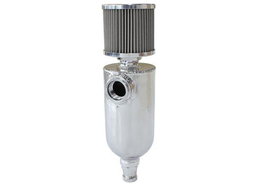 Aeroflow AF77-1028 Universal Breather Tank -12ORB 6.5X3.5" S/S Billet Breather