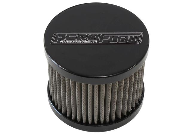 Aeroflow AF77-1002BLK Universal Breather Tank -8AN S/S Billet Breather