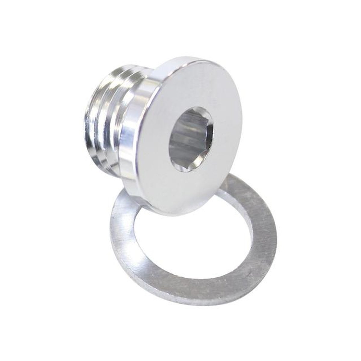Aeroflow AF814-M12S Metric Port Plug M12 X 1.5 Silver Low Profile Hex Plug