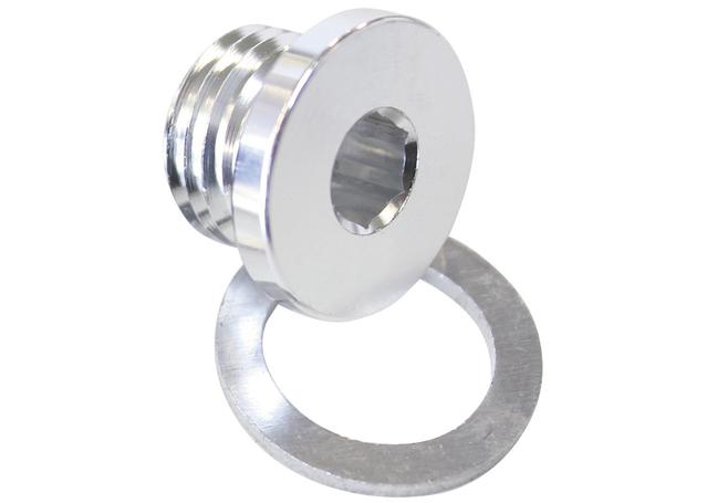 Aeroflow AF814-M18S Metric Port Plug M18 X 1.5 Silver Low Profile Hex Plug