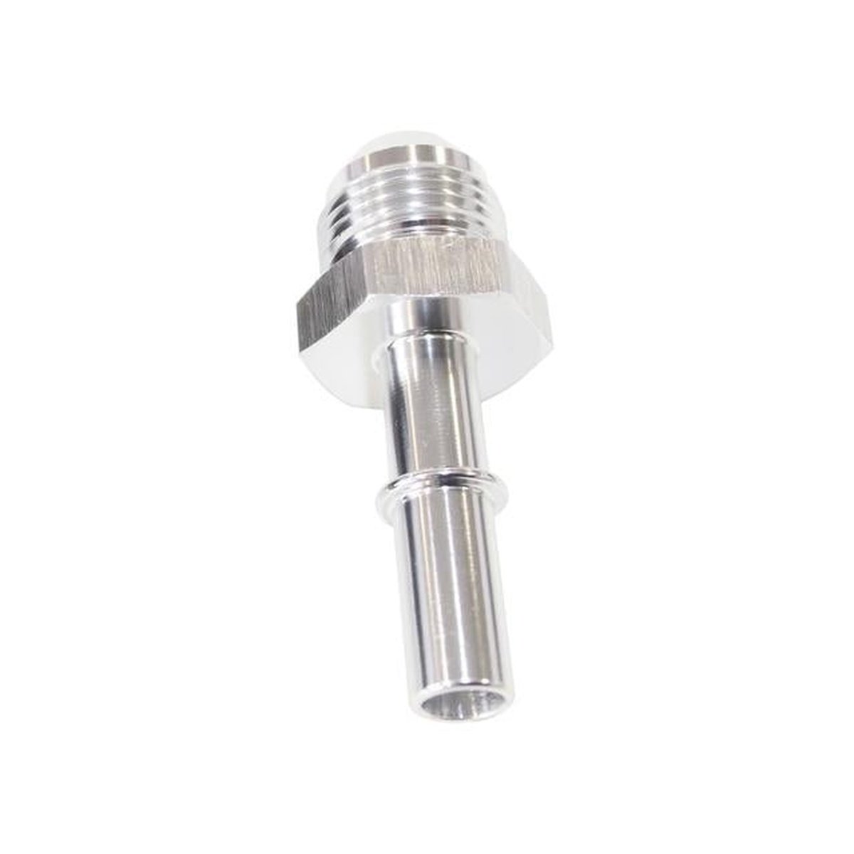 Aeroflow AF817-01S EFI Fuel Fitting -6 Push In To 5/16 Male Hard Tube Silver