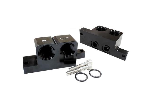 Aeroflow Oil Block Adapter 90 Front/Rear Suits GM LS Series