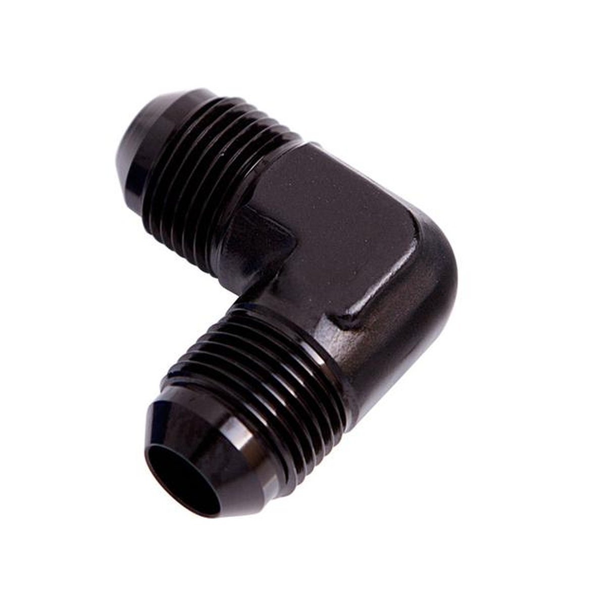 Aeroflow AF821-06BLK Male Flare Union 90Deg -6AN Black Male To Male 90Deg