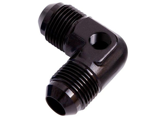 Aeroflow AF821-06PBLK 90Deg Union -6AN With 1/8" Port Black
