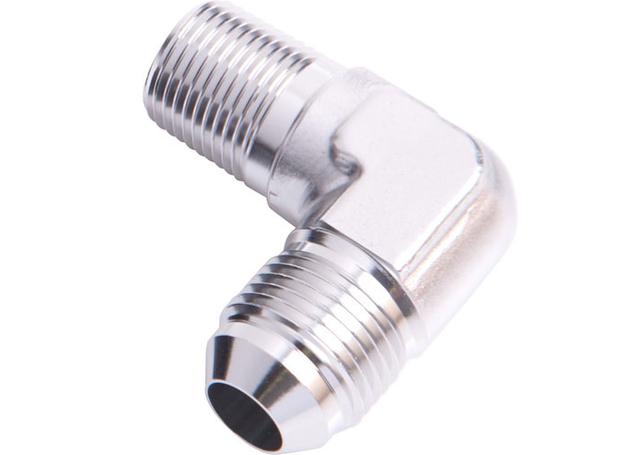 Aeroflow AF822-06-06S Male 90Deg 3/8" Npt To -6AN Silver