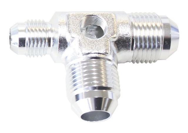 Aeroflow AF824-06-08S Male Flare Tee -8AN X 2 90 Degand 1 X -6AN 1/8 Port 2Side s AF824-06-08S