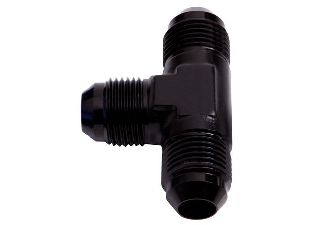 Aeroflow AF824-06BLK Male Flare Tee -6AN Black All Sides Male AN AF824-06BLK
