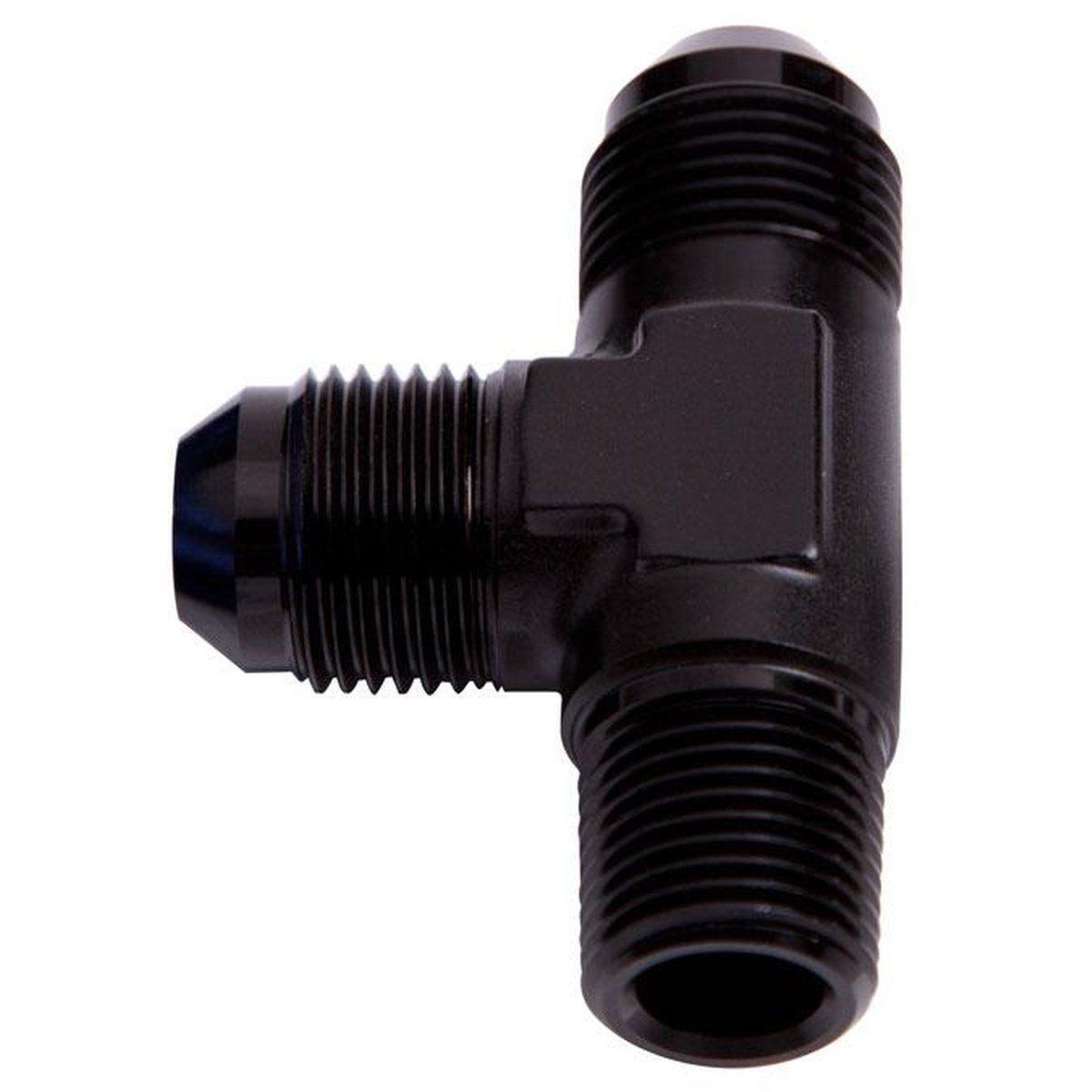 Aeroflow AF826-03BLK Tee -3AN With 1/8" NPT On Run Black AN Tee With NPT On Run AF826-03BLK