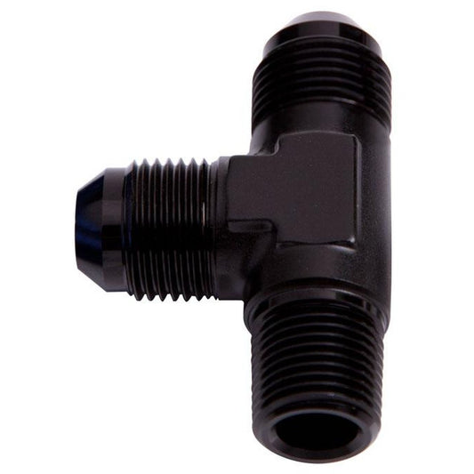 Aeroflow AF826-03BLK Tee -3AN With 1/8" NPT On Run Black AN Tee With NPT On Run AF826-03BLK