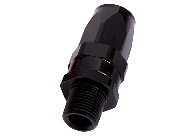 Aeroflow AF830-12-08BLK Male 1/2" Npt Straight To-12AN Black Full Swivel Straight