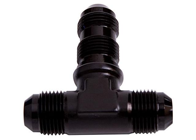 Aeroflow AF834-10BLK Bulkhead Tee -10AN Black Bulkhead On Side AF834-10BLK