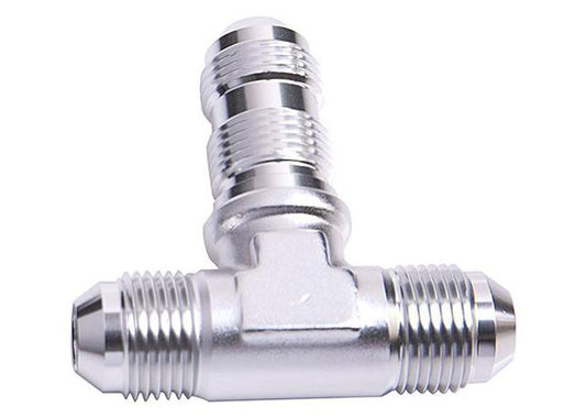 Aeroflow AF834-10S Bulkhead Tee -10AN Silver Bulkhead On Side AF834-10S