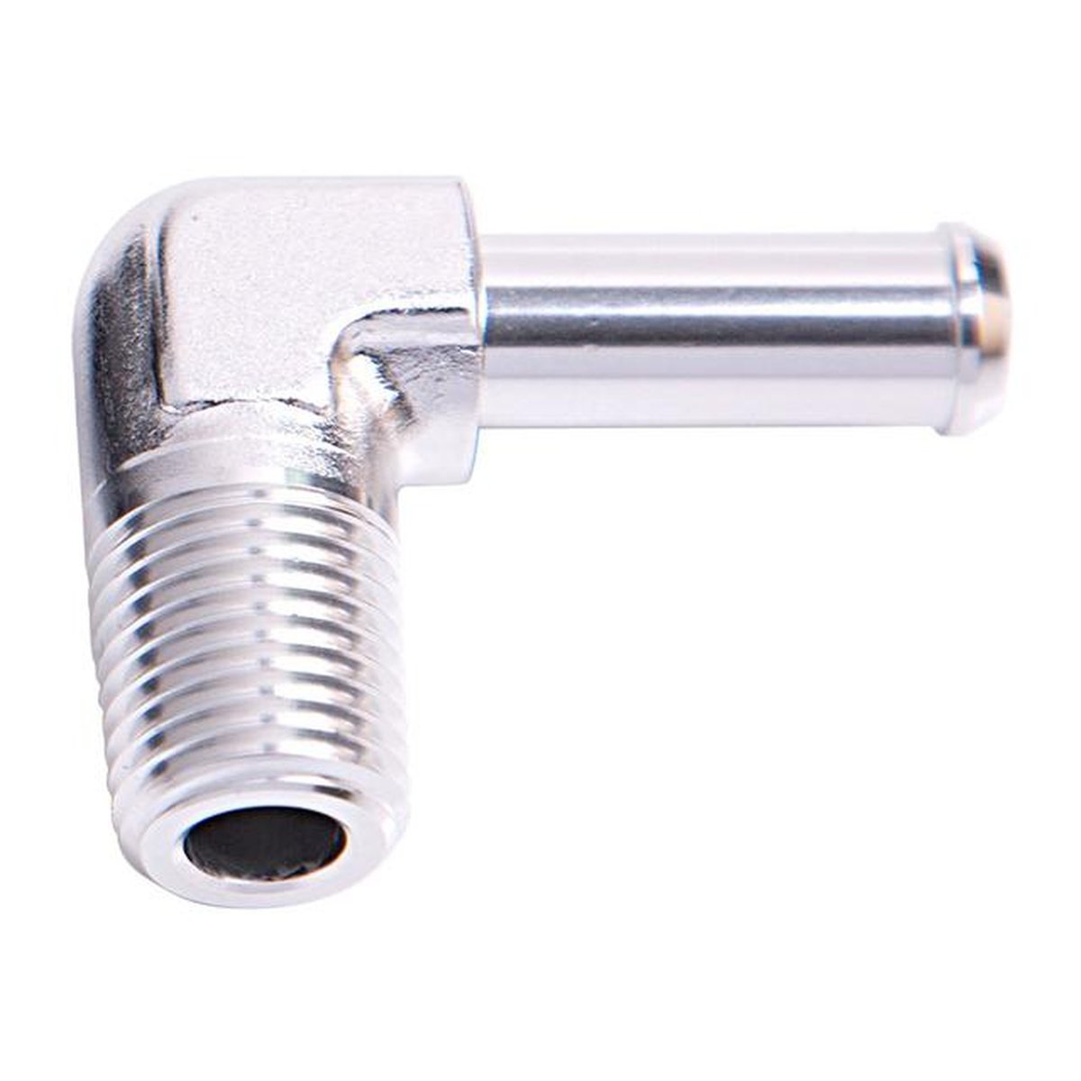 Aeroflow AF842-05S 90Deg 1/8" Npt To 5/16" Barb Silver 90Deg Male To Male